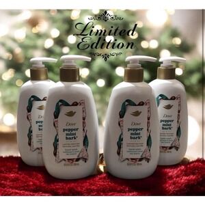 4 Dove Liquid Hand Wash Soap Peppermint Bark  Limited Edition Holiday New 12 oz